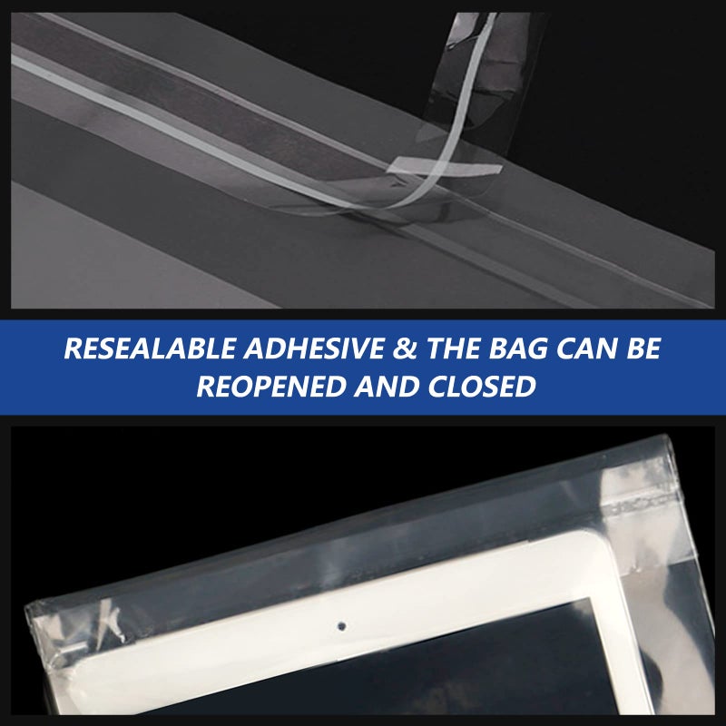 iMailer - 100 Count - 9" x 12" Clear Plastic Poly Bags with Suffocation Warning Self Seal for A4, Documents, Clothing, Shipping, Packaging - Resealable Adhesive, Not Strong - Image 3